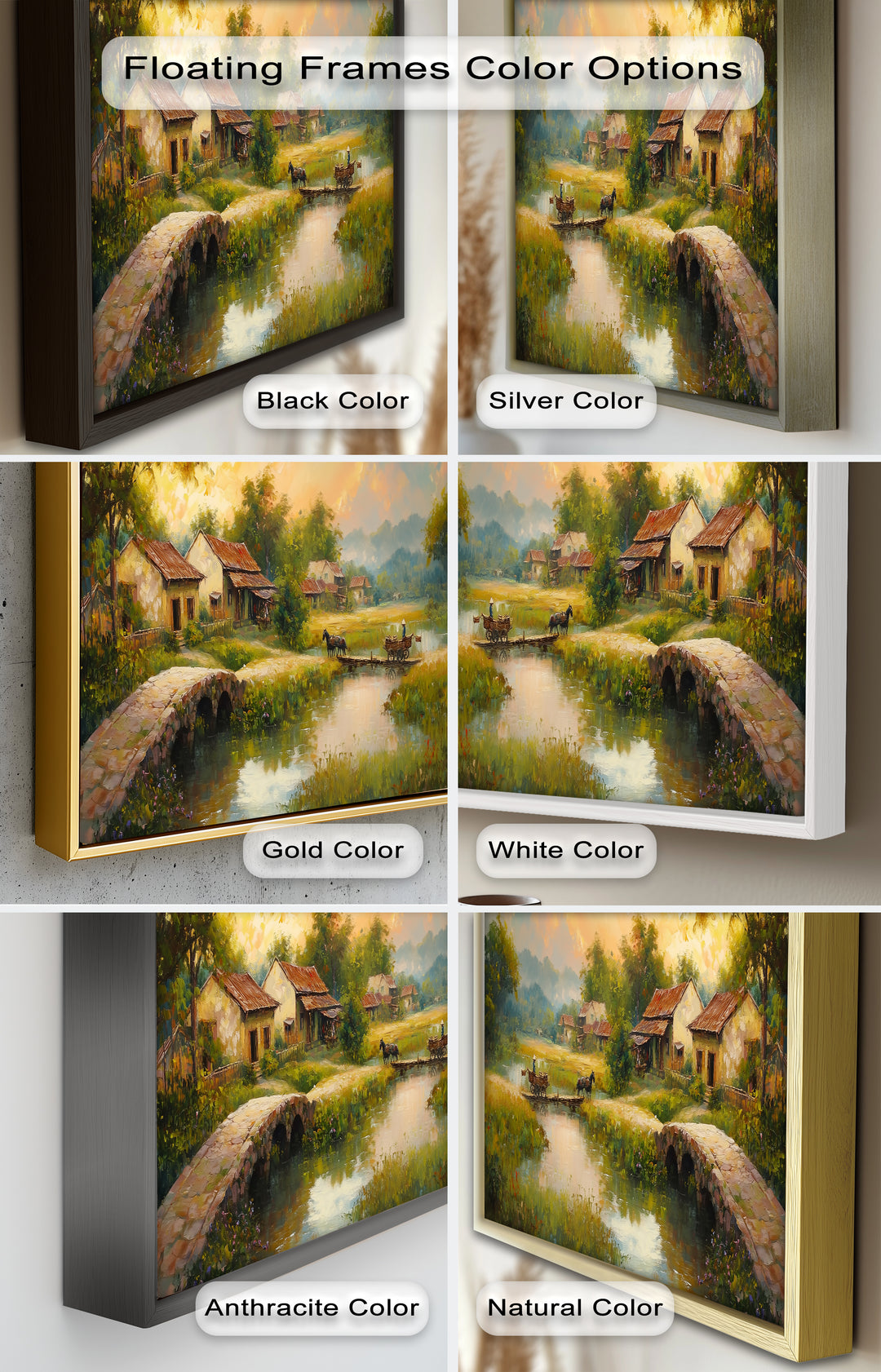 Landscape in Autumn – Serene Countryside Oil Painting