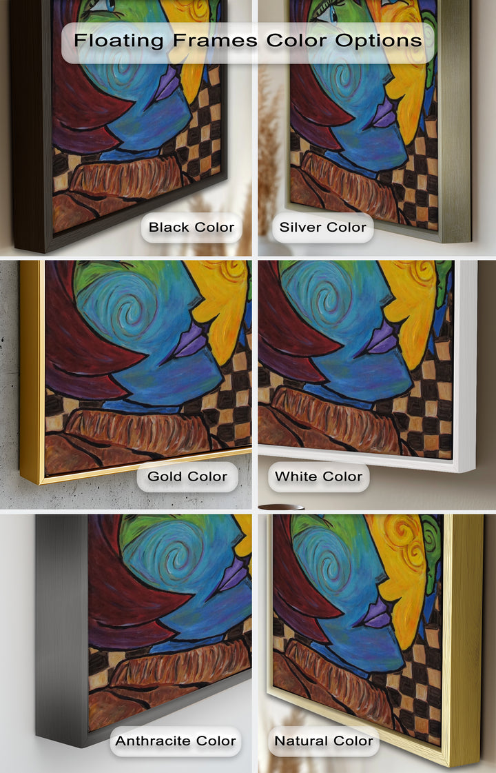 Dual Emotions – Vibrant Abstract Portrait Picasso Oil Painting