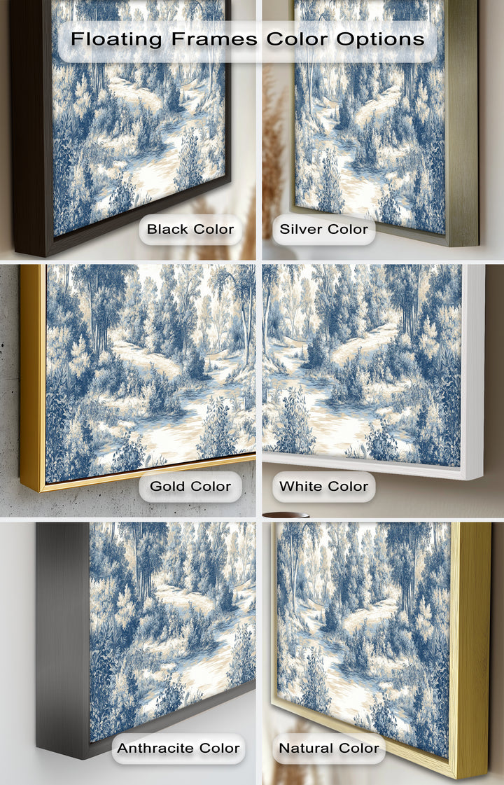 Classic Blue Woodland Scene – Vintage Oil Paintings