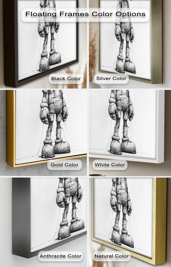 Timber Companion – Monochrome KAWS Oil Painting