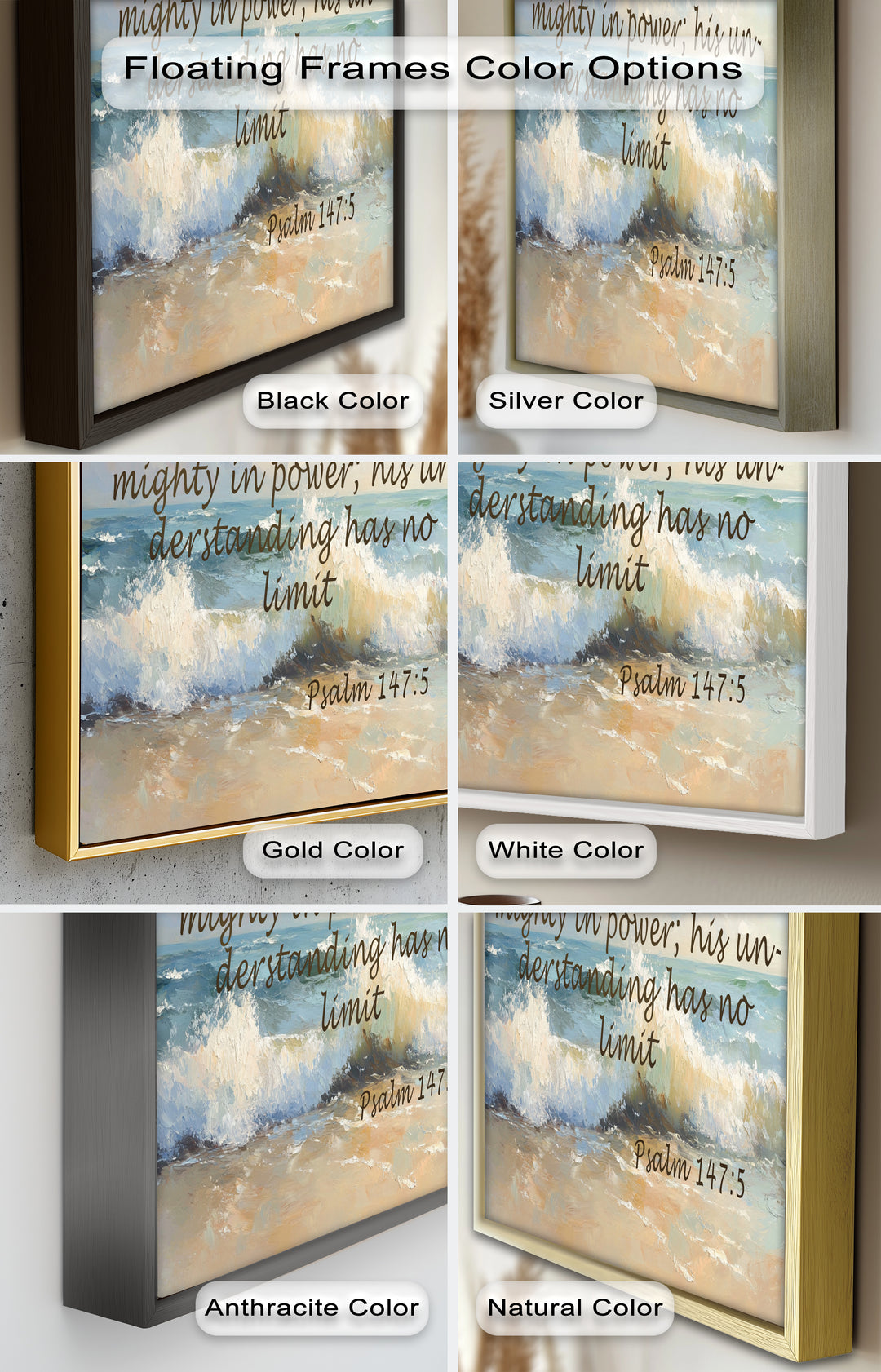 Psalm 147:5 – God's Power and Wisdom Bible Verse Oil Painting