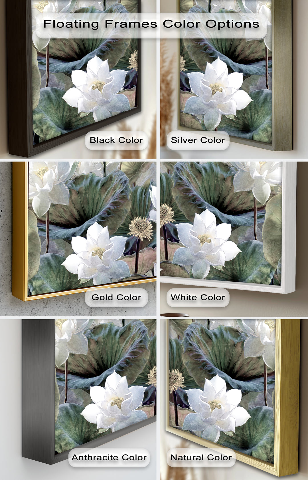 Lotus Flower Botanical – Elegant Floral Oil Painting
