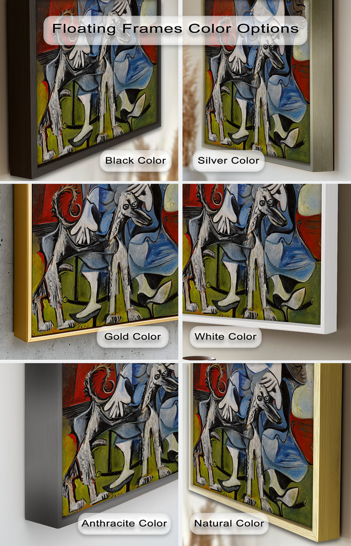 Loyal Companion – Picasso Style Woman with Dog Oil Painting