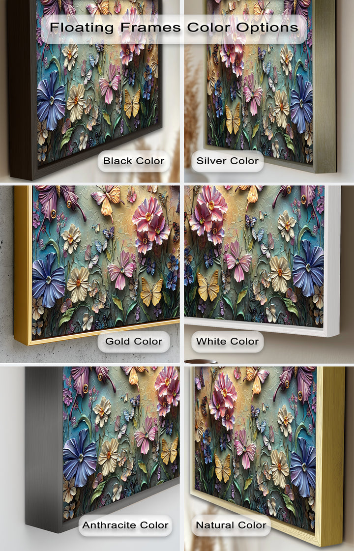 Butterflies Abstract Floral – Colorful Nature-Themed Oil Painting