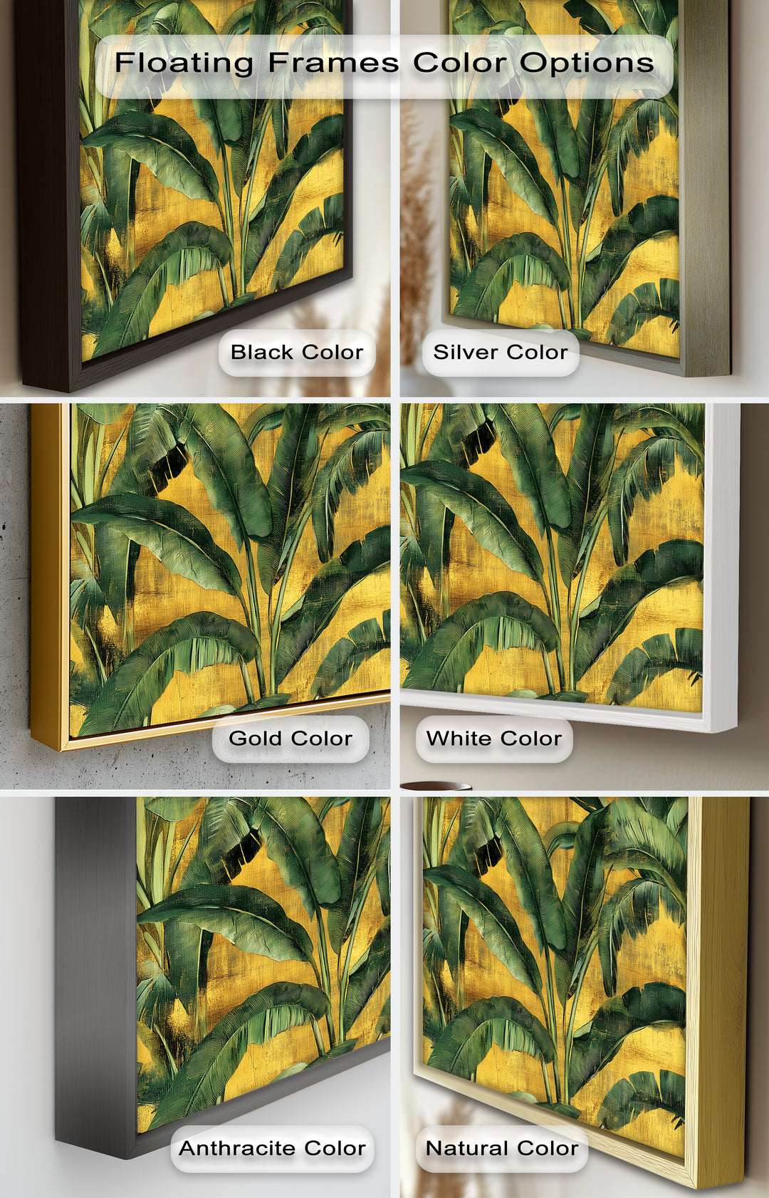 Goldenes Bananenblatt – Tropisches botanisches Ölgemälde
