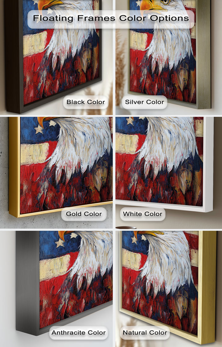 Amerikanischer Weißkopfseeadler Portrait - Patriotisches Ölgemälde