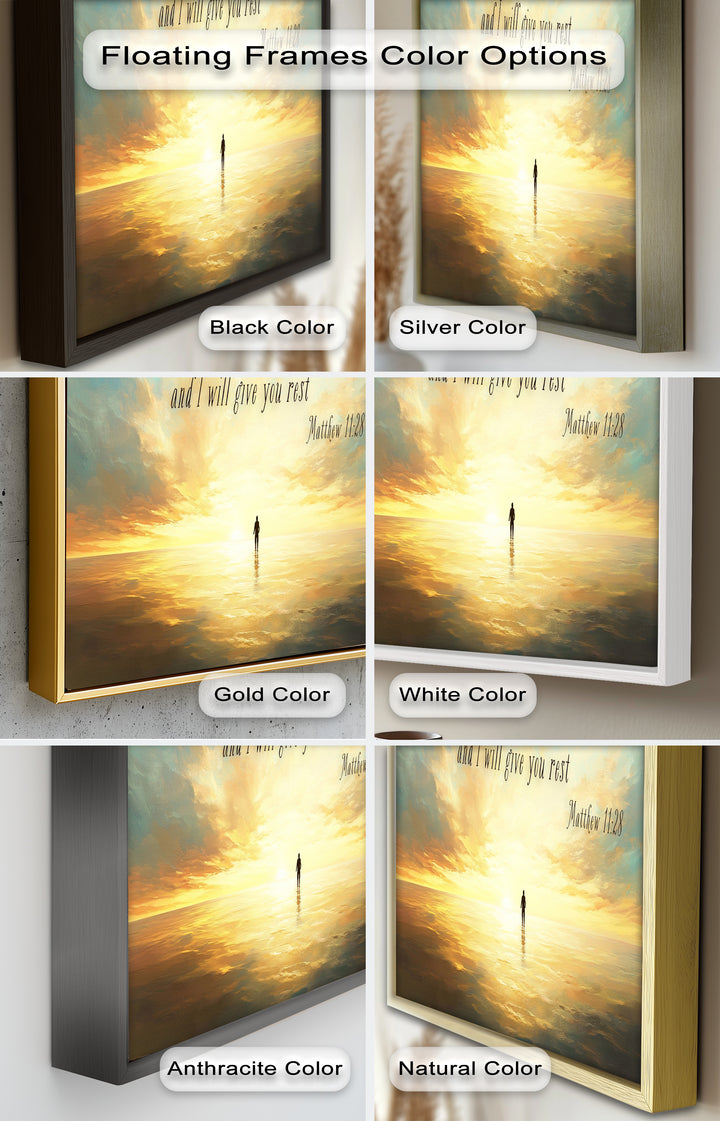 Matthew 11:28 – Rest in Christ Bible Verse Oil Painting