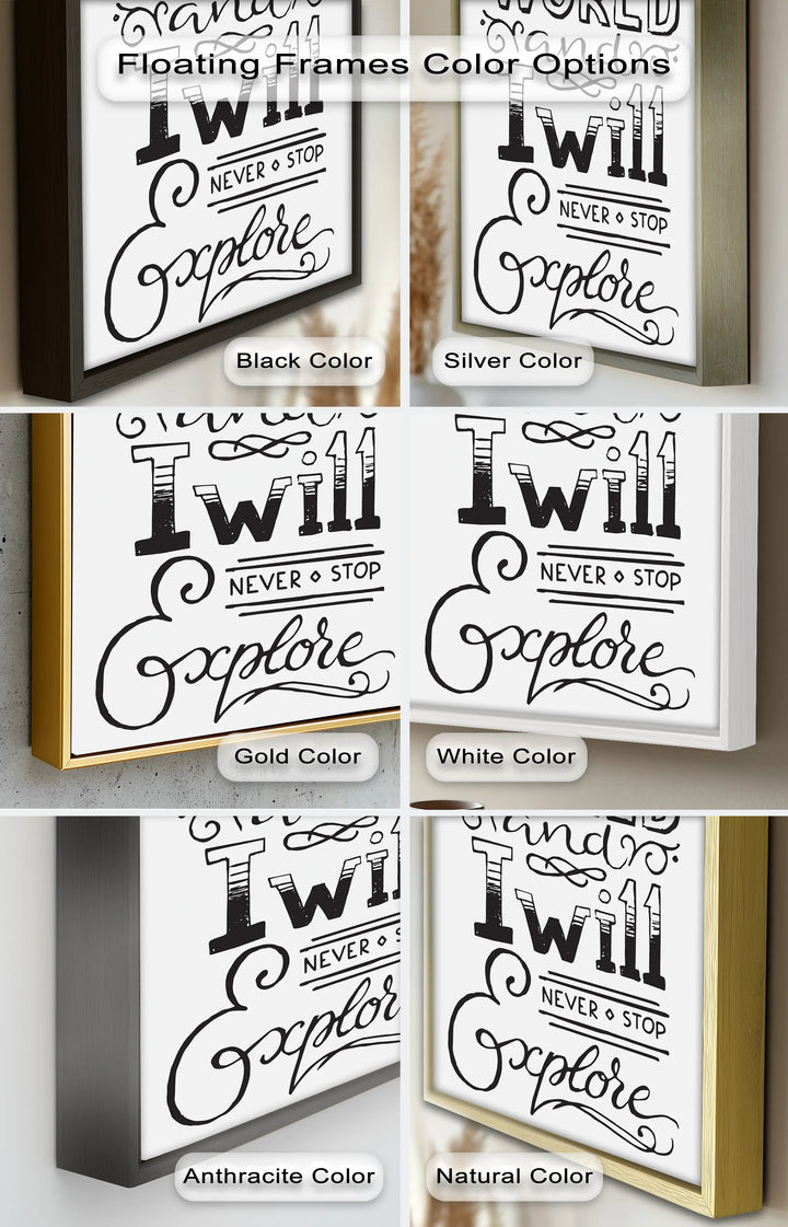 Adventure Typography Art – I Will Never Stop Explore Oil Painting - MyPhotoStation