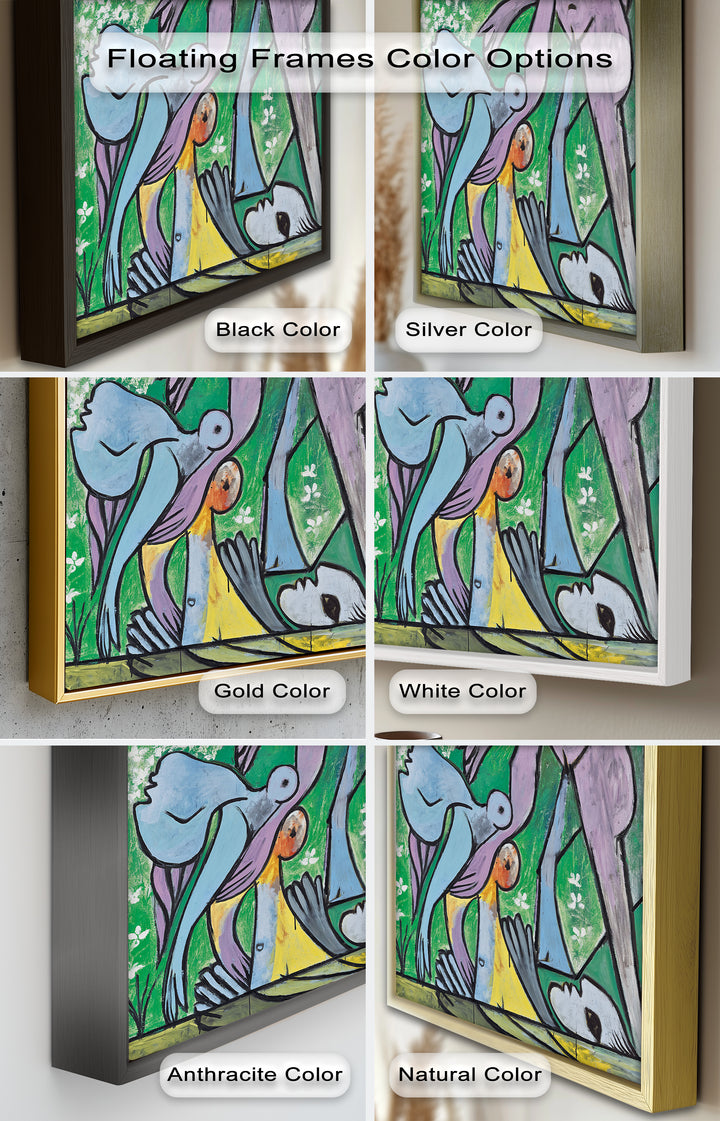 Reclining in Nature – Picasso-Inspired Abstract Nude Oil Painting