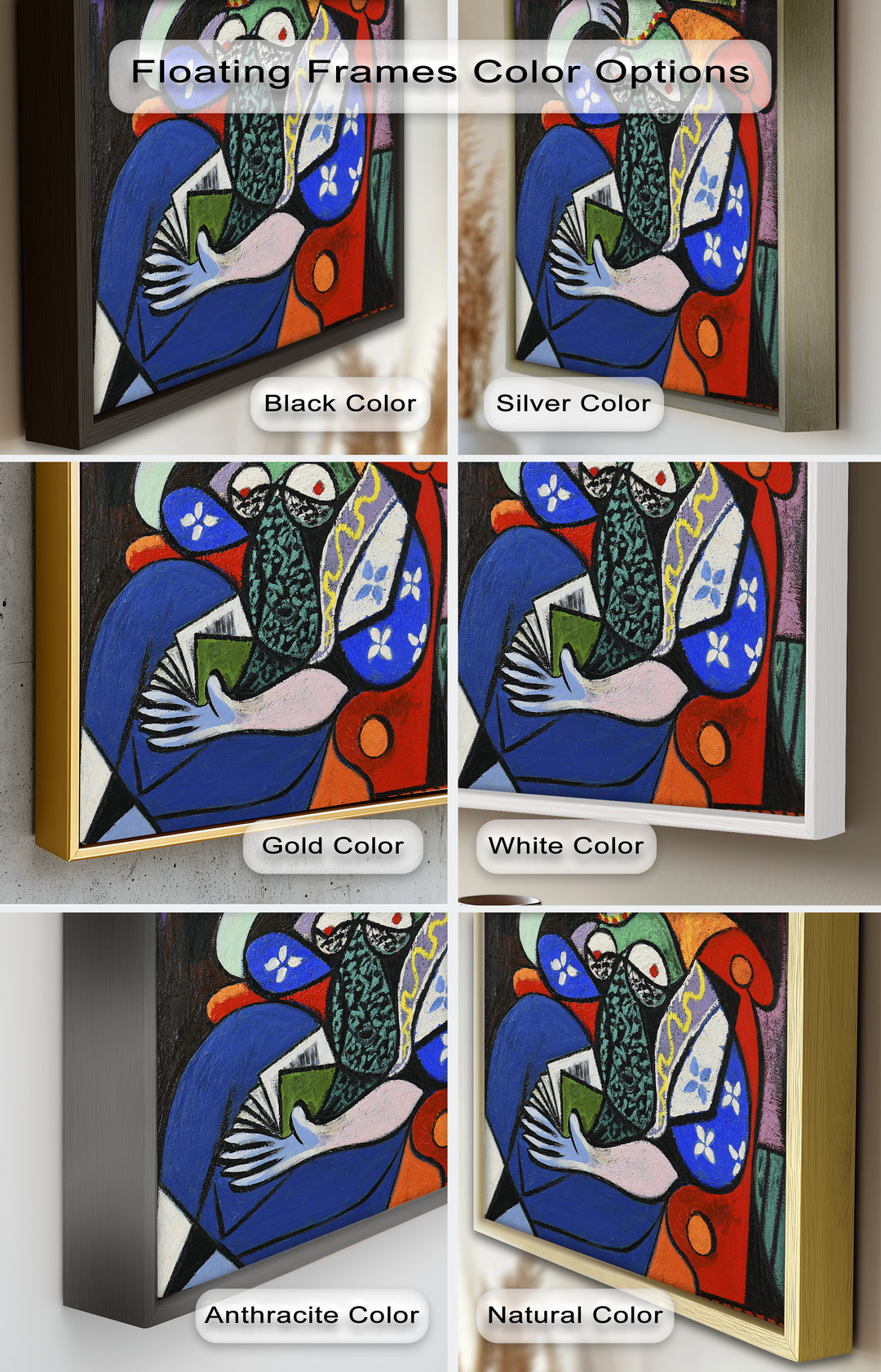 Woman with a Book – Cubist Interior Portrait Picasso Oil Painting