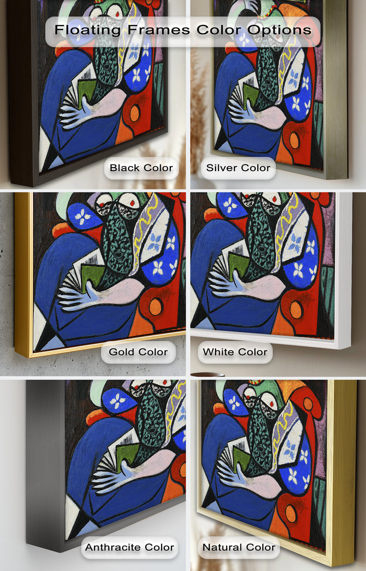 Woman with a Book – Cubist Interior Portrait Picasso Oil Painting