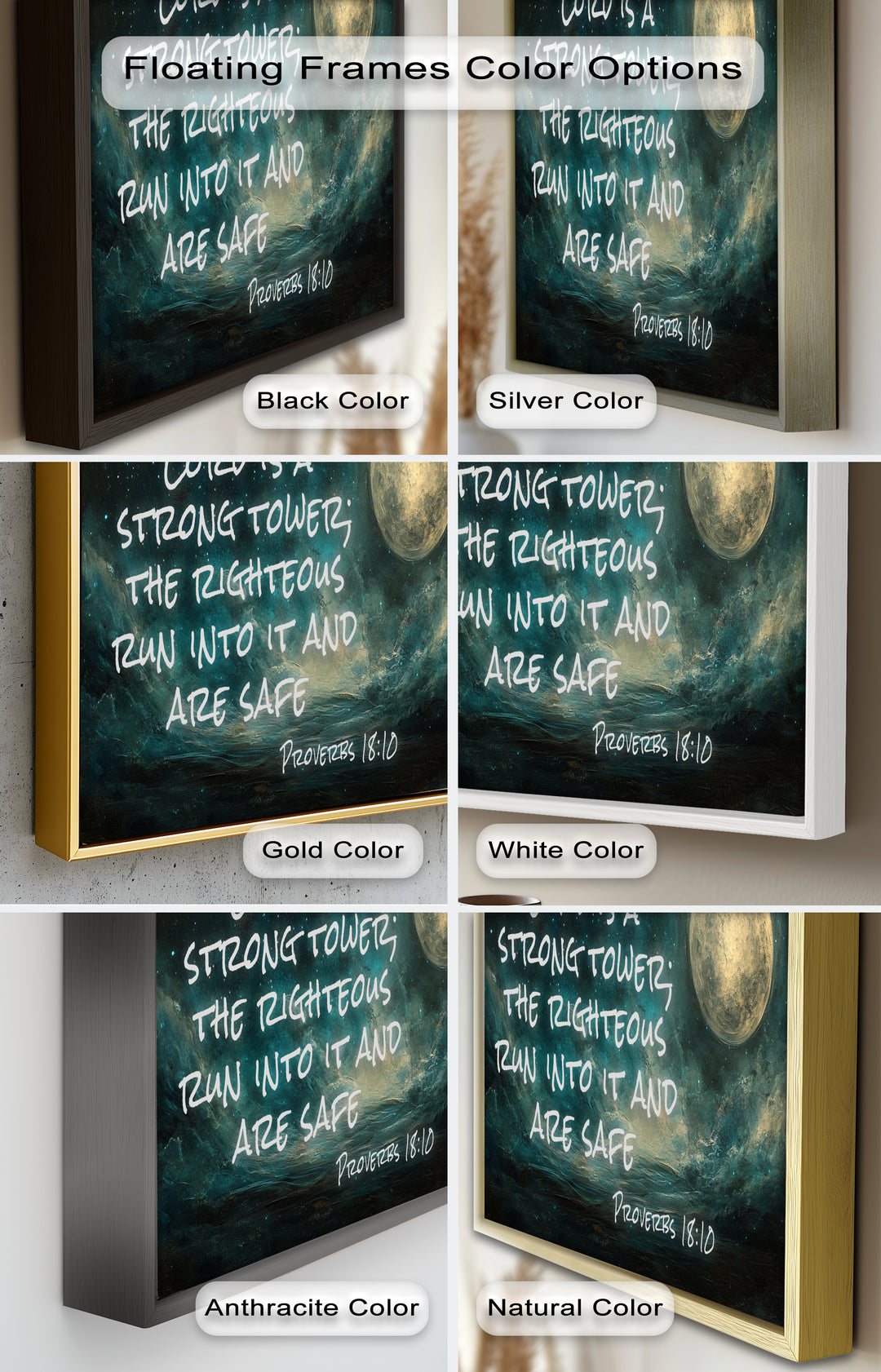Proverbs 18:10 – Strong Tower Bible Verse Oil Painting