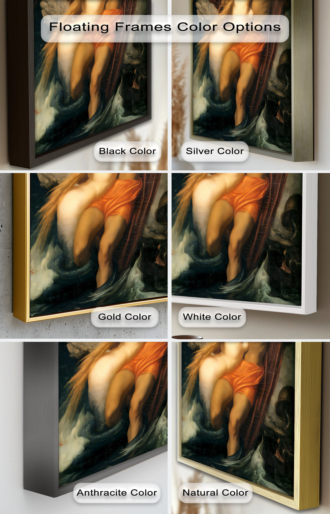 The Embrace of the Sea – Romantic Mythological Nude Oil Painting