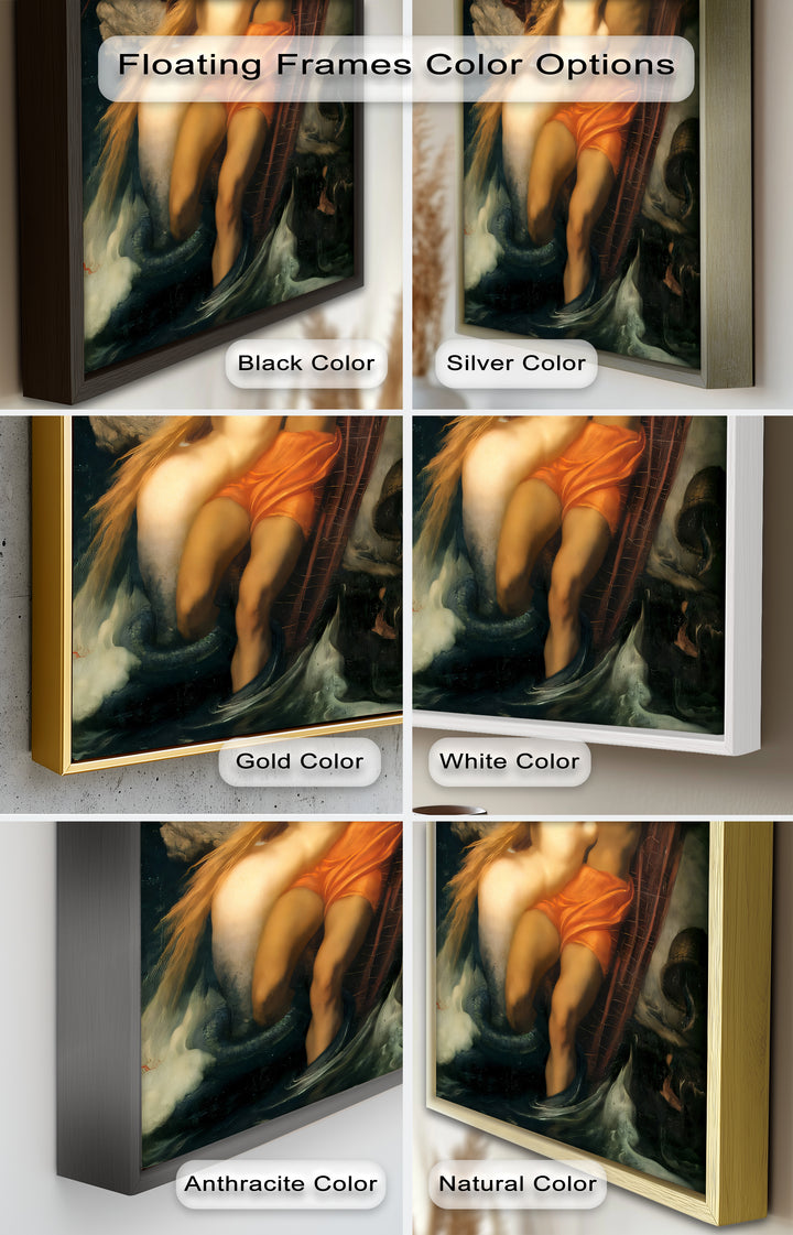 The Embrace of the Sea – Romantic Mythological Nude Oil Painting