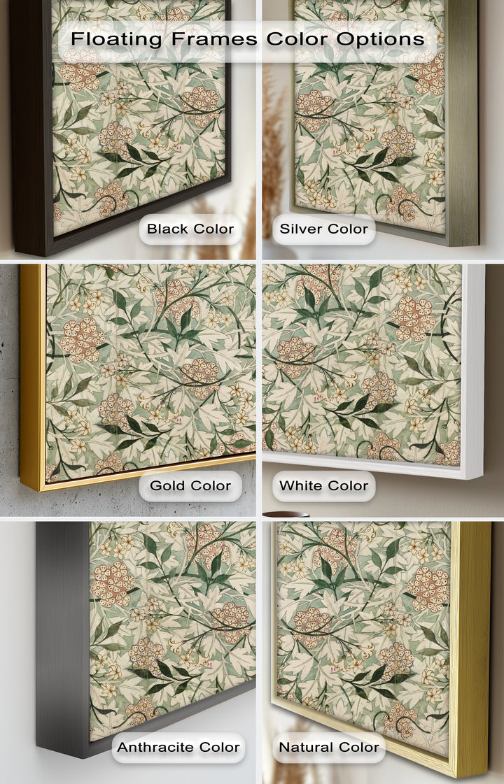 Jasmine Pattern by William Morris – Framed Botanical Oil Painting
