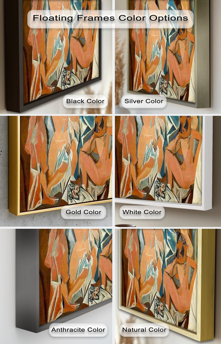 Echoes of Les Demoiselles – Picasso-Inspired Cubist Nude Figures Oil Painting