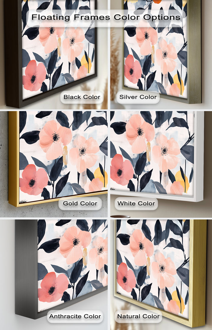 Soft Harmony – Peach and Mustard Floral Oil Painting