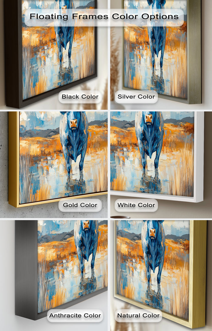 Blue Desert Bull – Animal Oil Painting