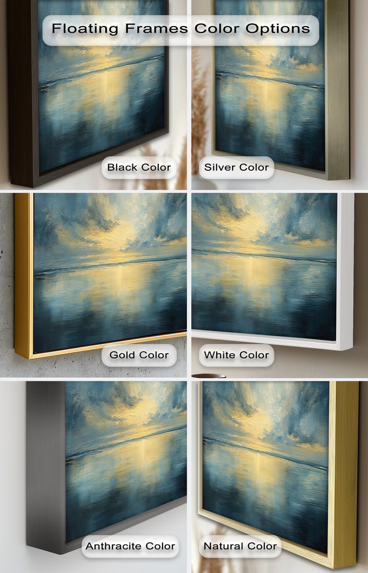 Coastal Wall Art - Sunset Reflection Seascape Oil Painting