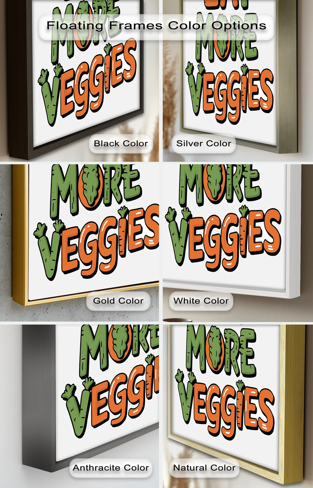 Eat More Veggies – Colorful Letters Oil Painting - MyPhotoStation
