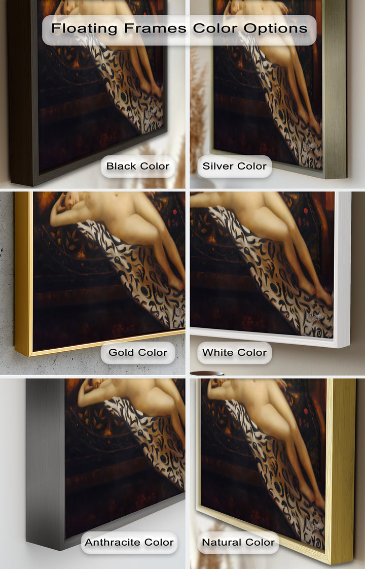 Velvet Reverie – Reclining Nude on Ornamental Nude Oil Painting