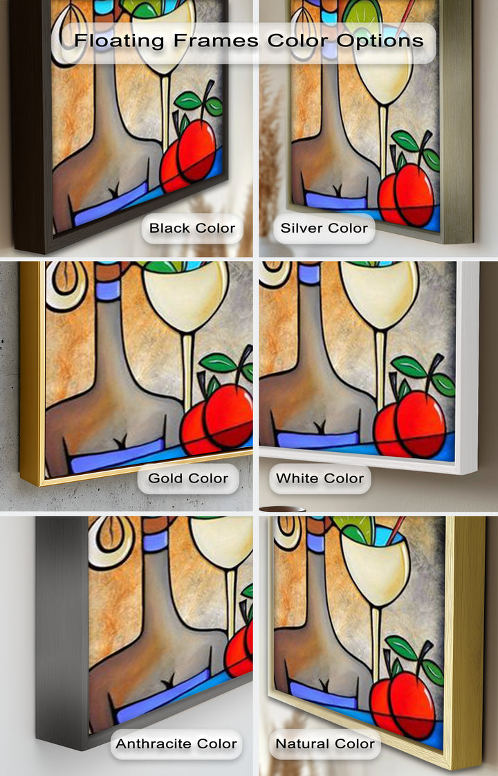 Tropical Gaze – Lebendiges Cocktail Muse Picasso Ölgemälde