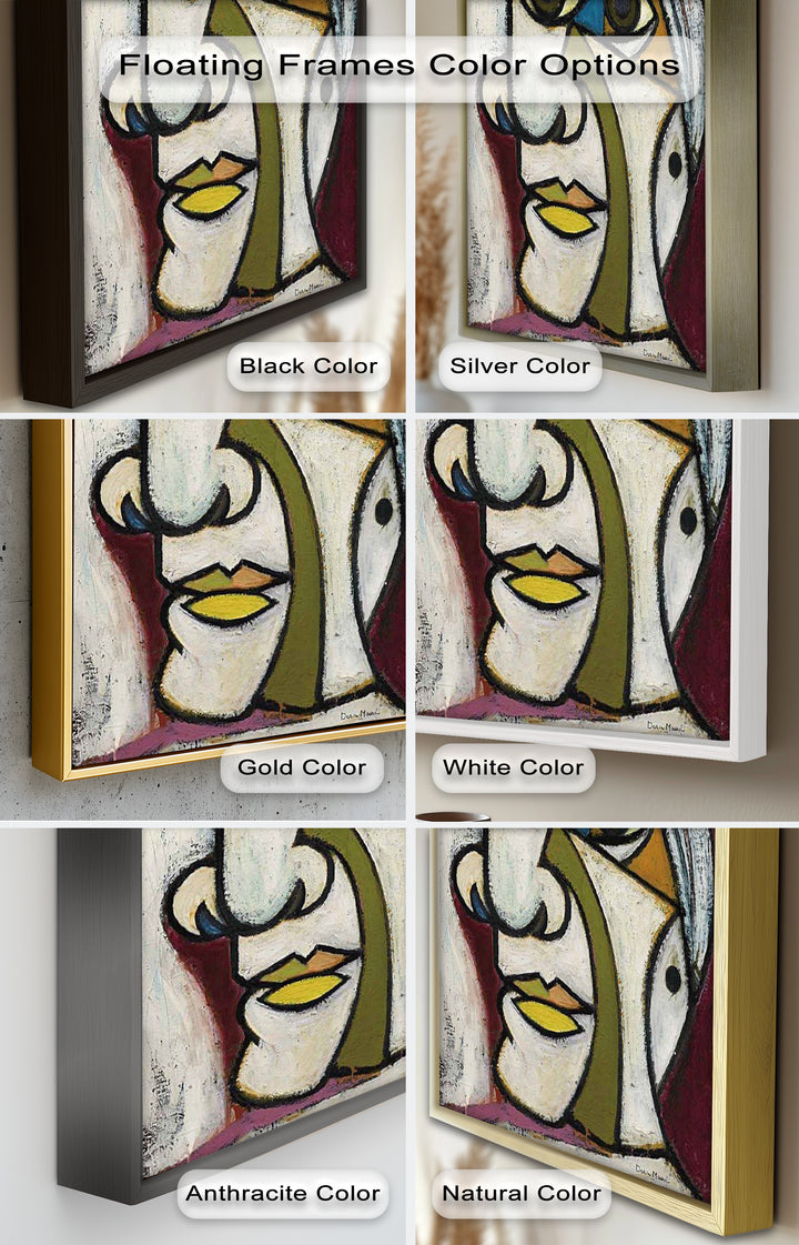 Bold Gaze – Geometric Abstract Portrait Picasso Oil Painting