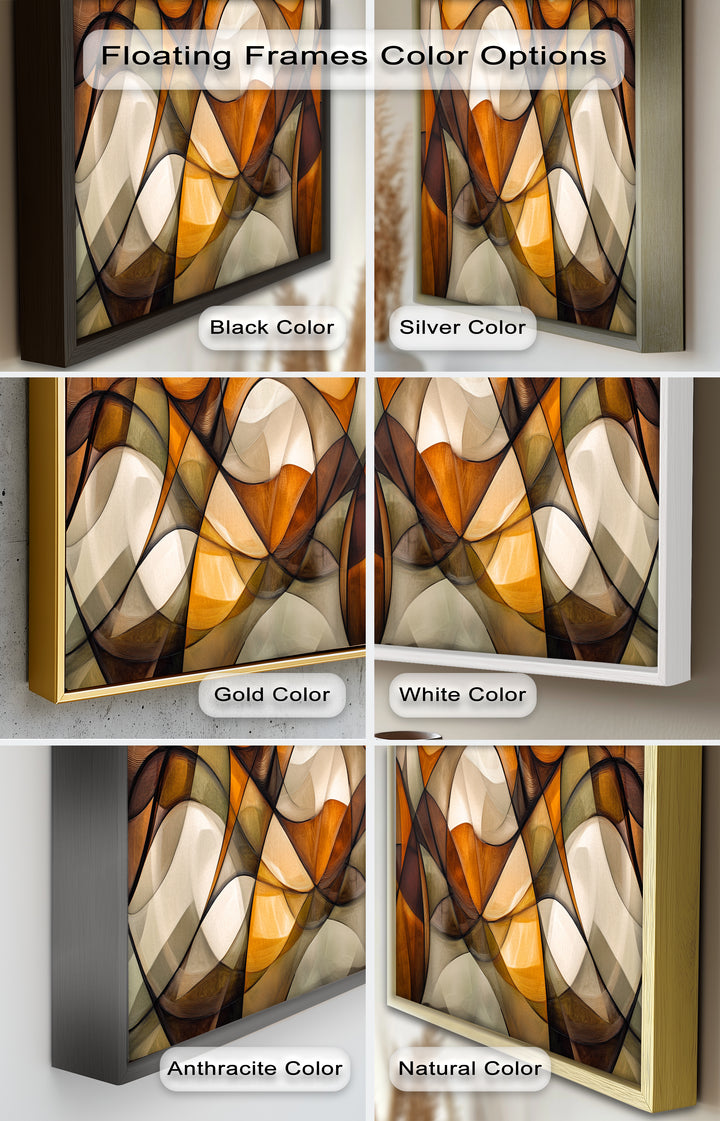 Golden Flow – Geometrisches Ölgemälde