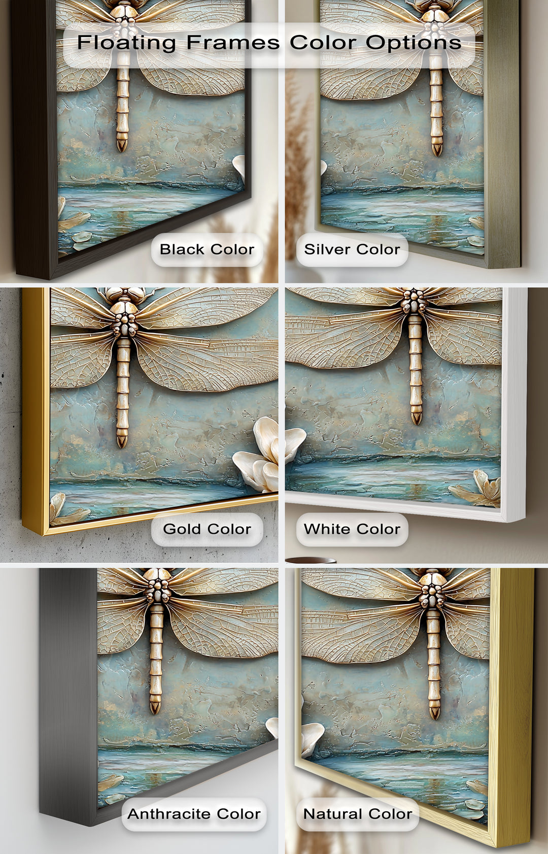 Vintage Dragonfly – Framed Oil Painting