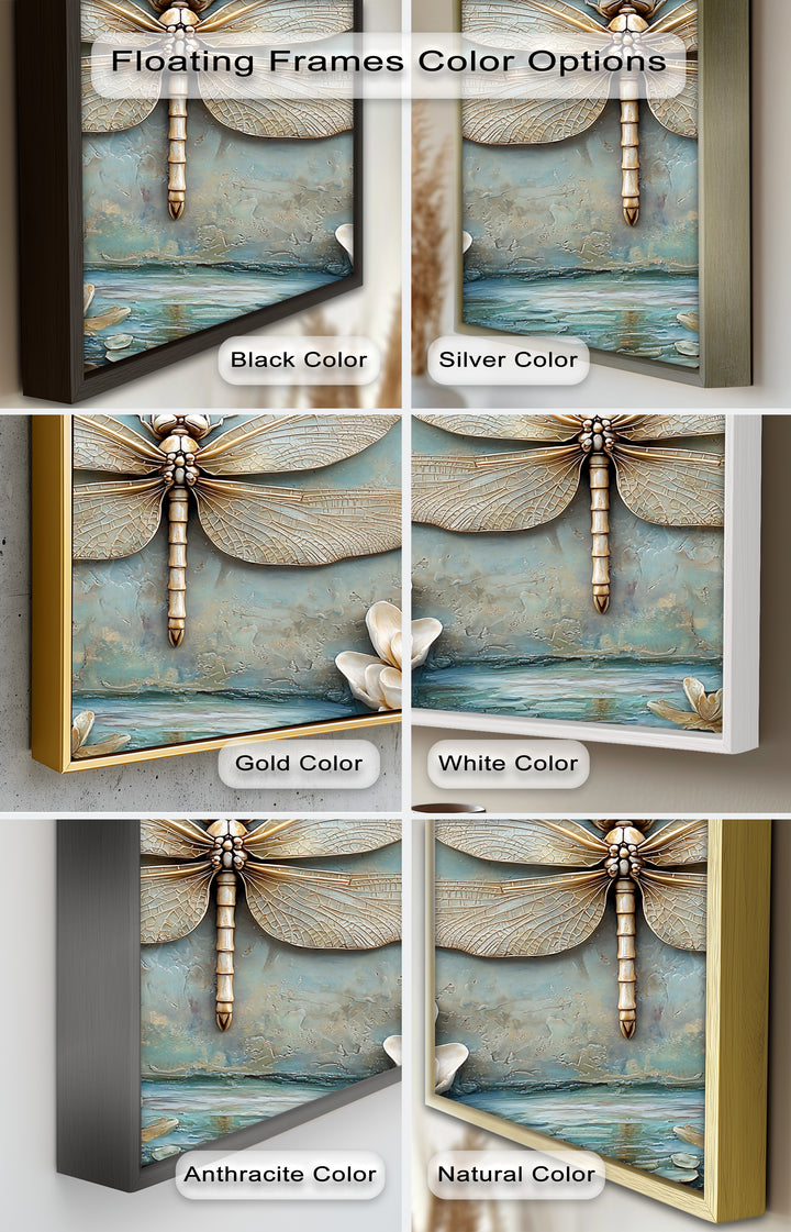 Vintage Dragonfly – Framed Oil Painting