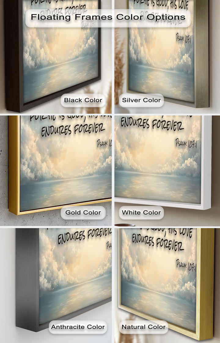Psalm 107:1 – Give Thanks to Lord Bible Verse Oil Painting