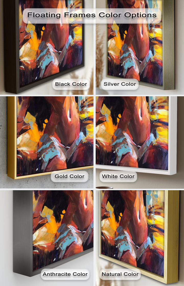 Ember Silhouette – Bold Abstract Nude Oil Painting