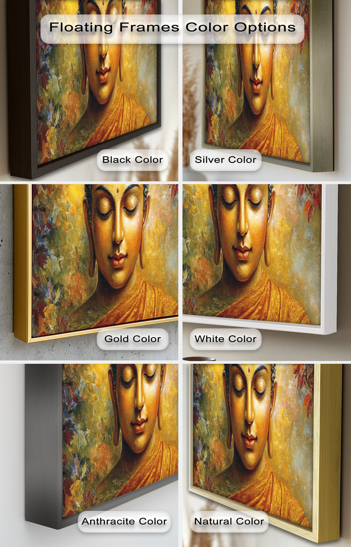 Buddha Portrait Wall Art – Framed Oil Painting