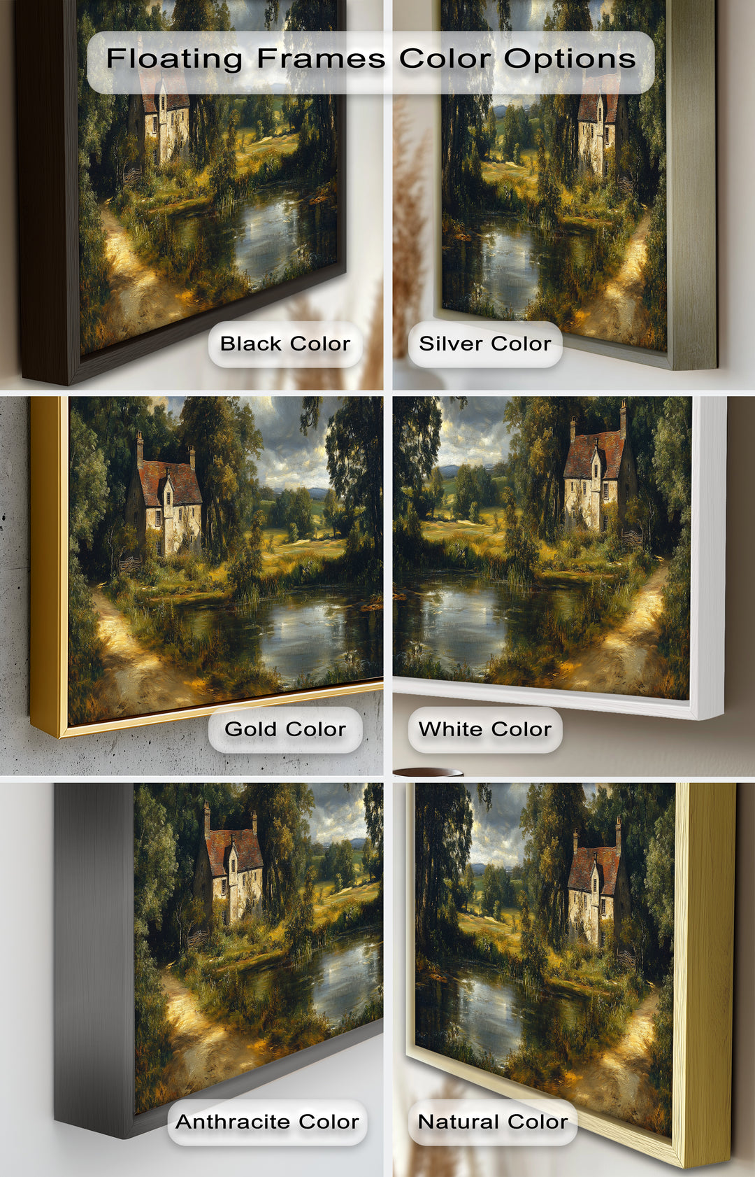 Rustic English Cottage – Charming Countryside Oil Painting