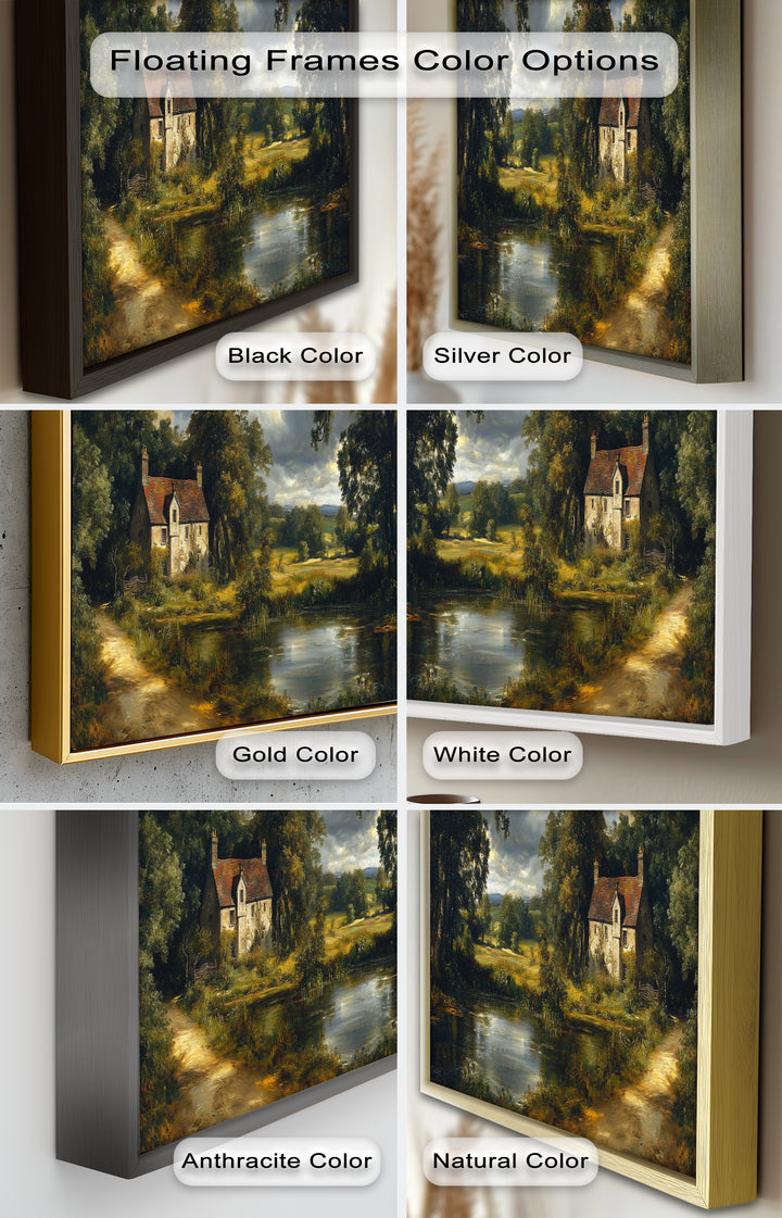 Rustic English Cottage – Charming Countryside Oil Painting