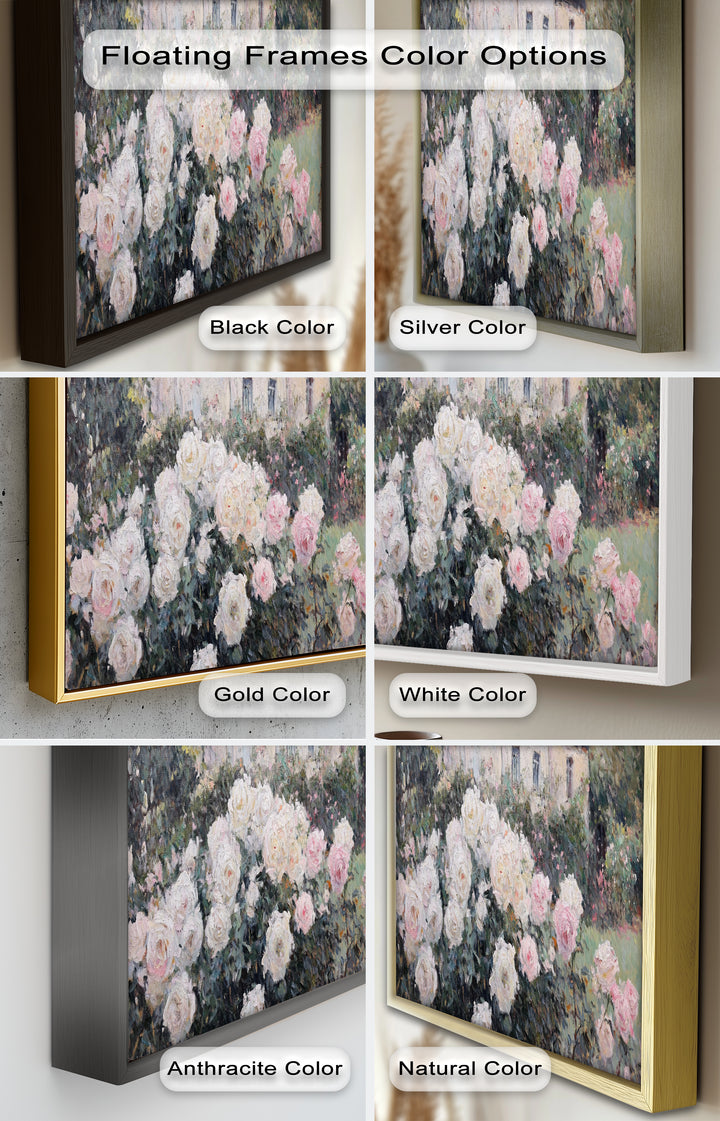 Cottage Garden Roses – Impressionist Floral House Scene Oil Painting