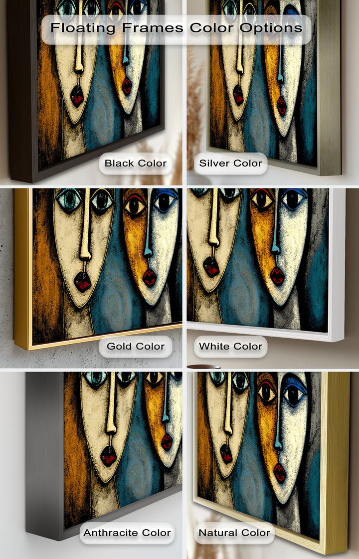 Duality of Gaze – Abstract Expressionist Portrait Picasso Oil Painting