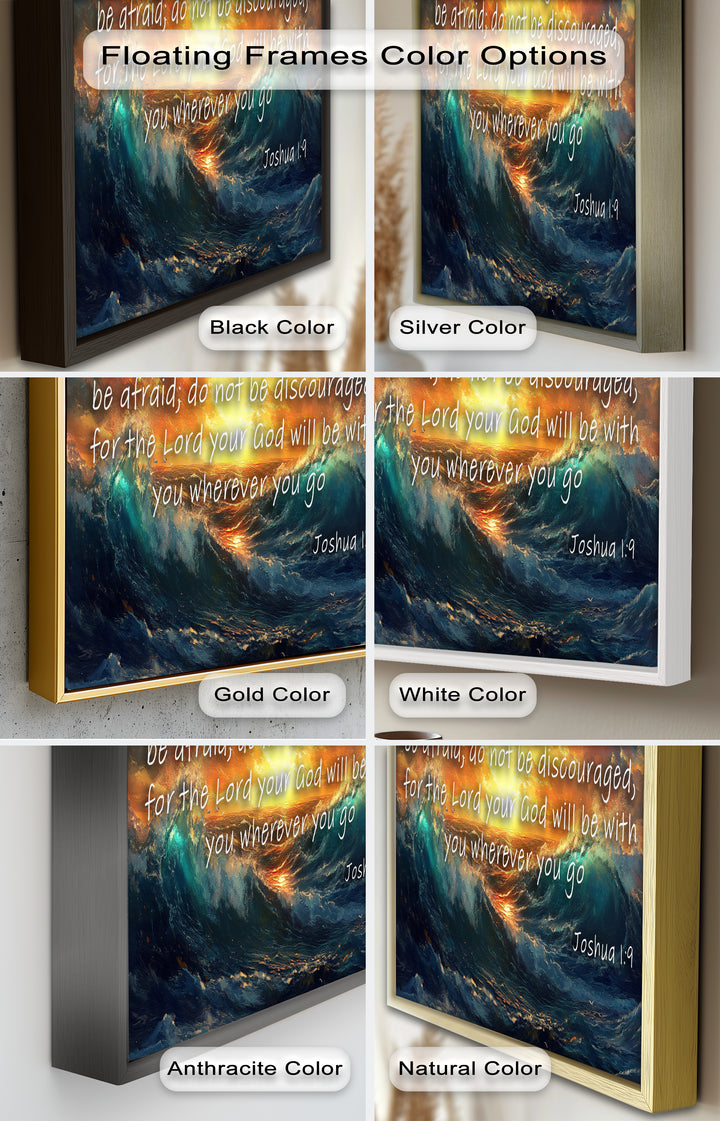 Joshua 1:9 – Courage & Strength Bible Verse Oil Painting
