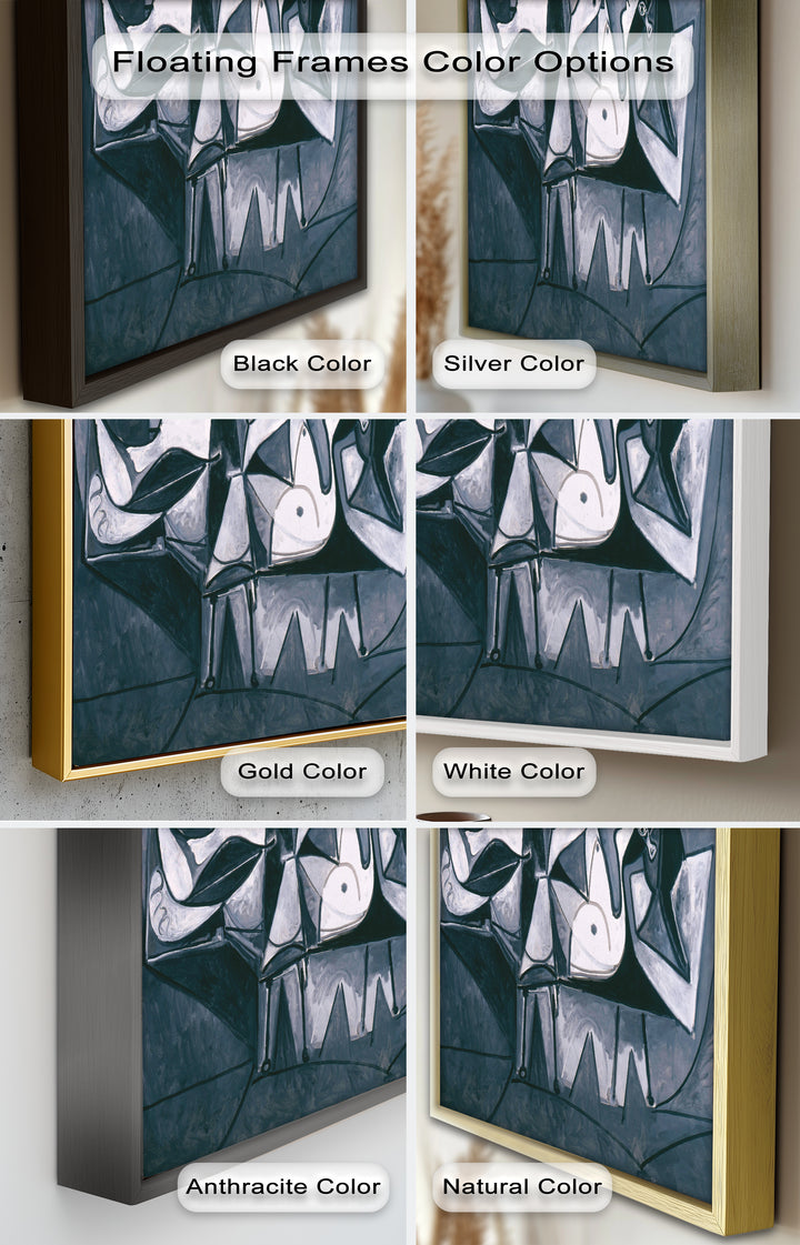 Geometry of Stillness – Monochrome Reclining Picasso Oil Painting