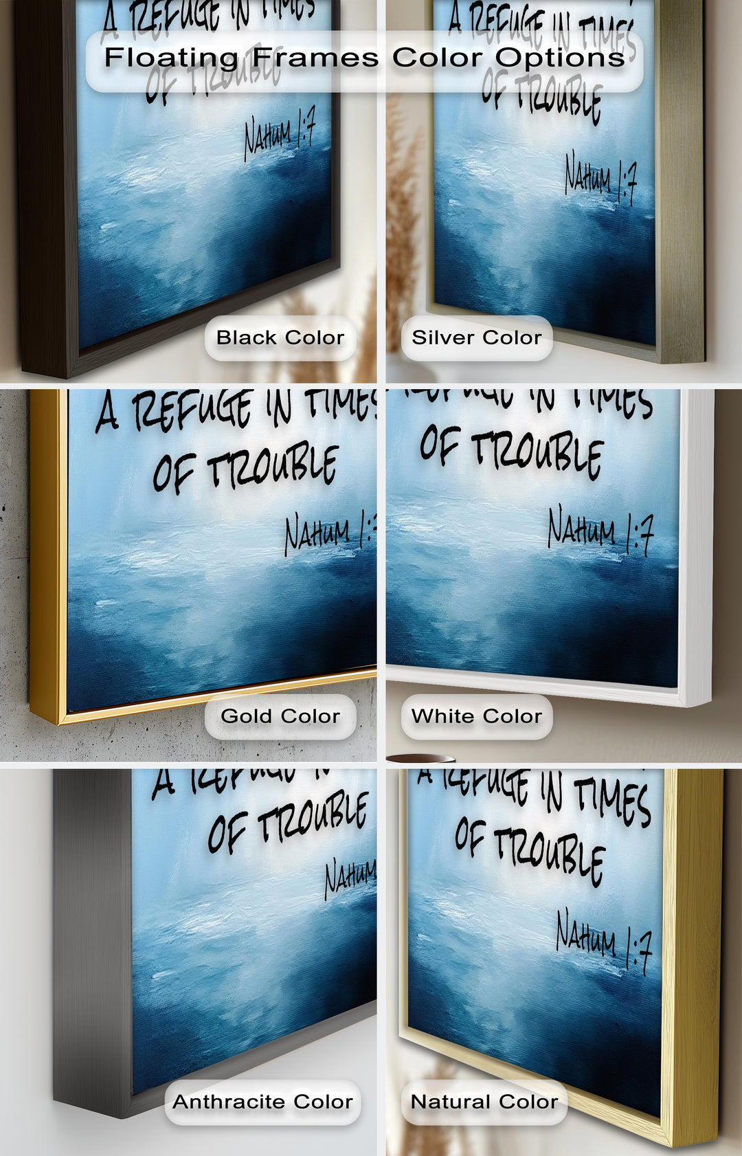 Nahum 1:7 Bible Verse Oil Painting – Christian Refuge Wall Art