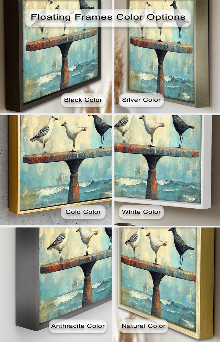 Surreal Birds on Pedestal – Animal Oil Painting