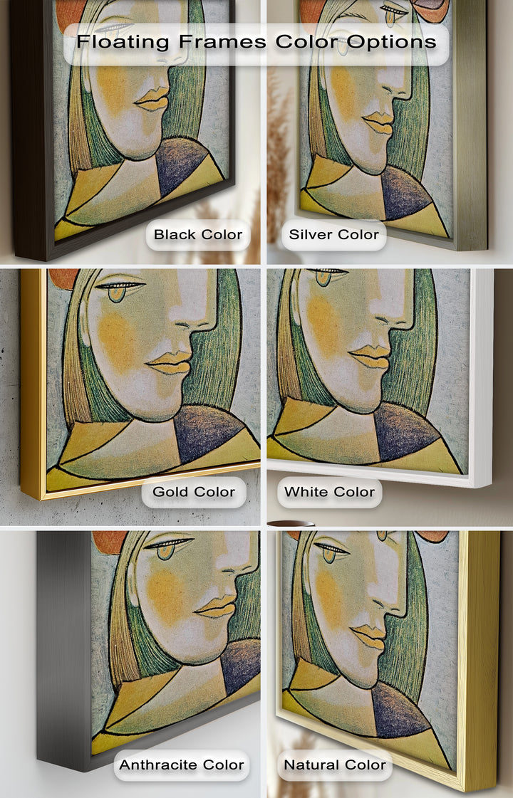Soft Gaze of Solitude – Abstract Female Portrait Picasso Oil Painting