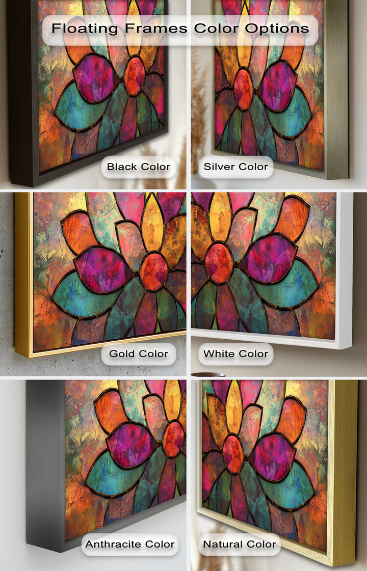 Stained Flower – Framed Oil Painting