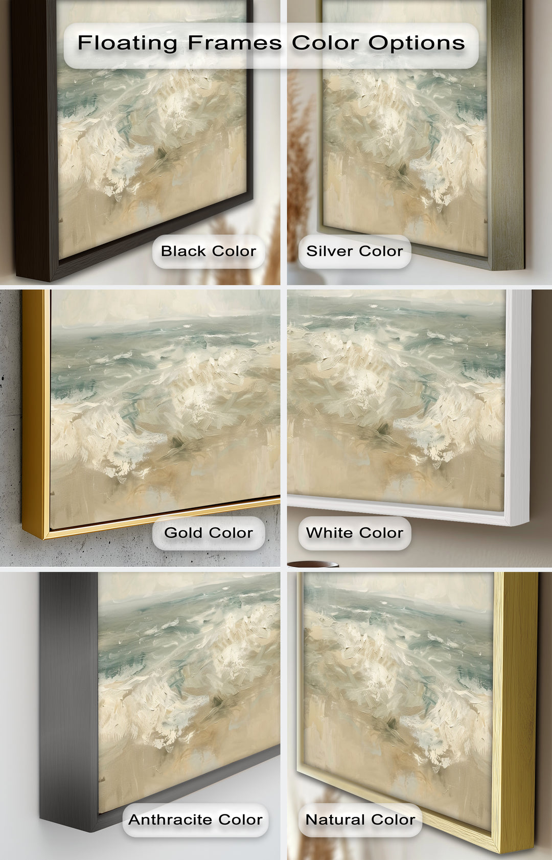 Modern Earthy Green Abstract Landscape – Coastal Serenity Oil Painting