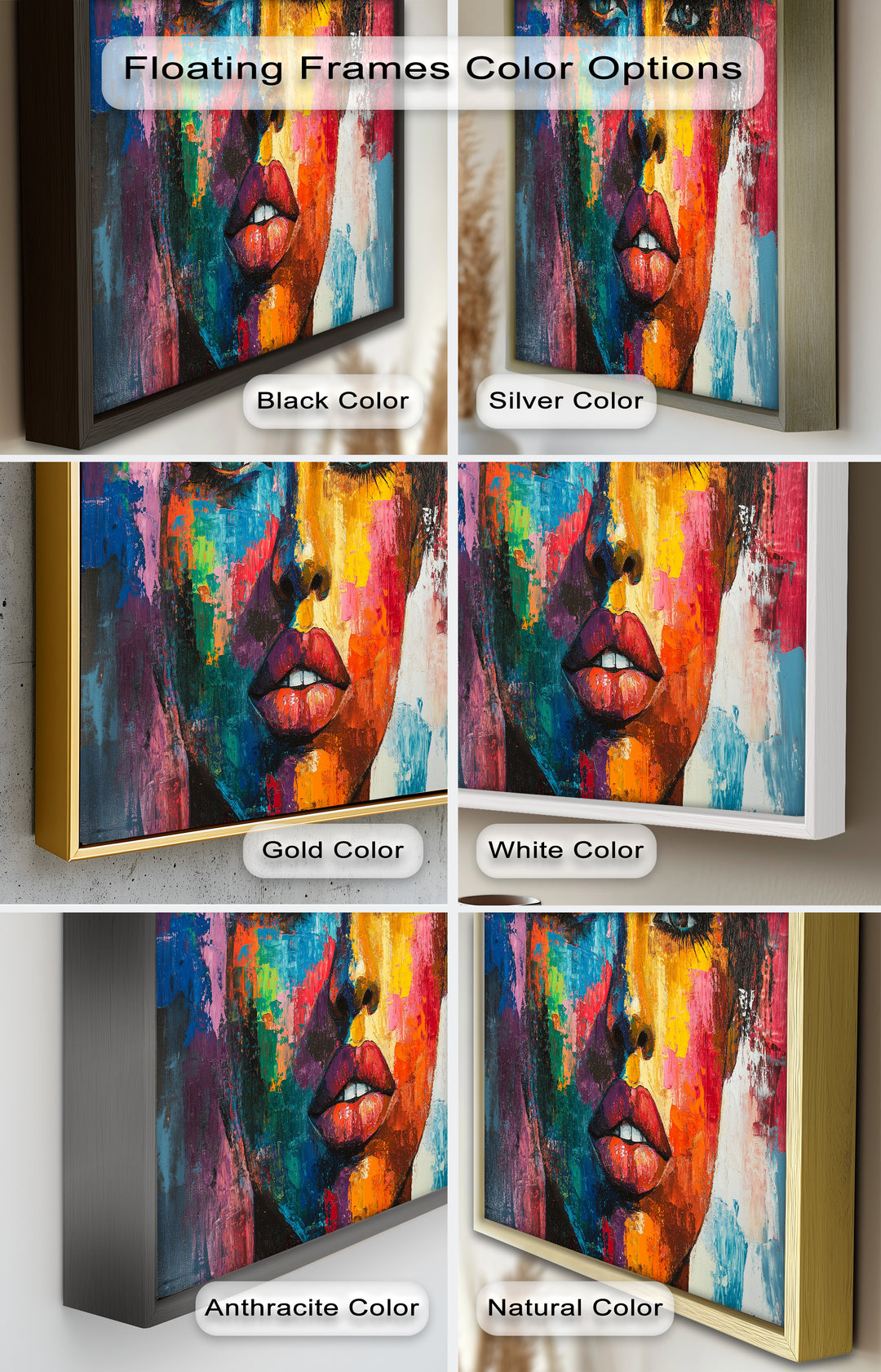 Color Reign – Vibrant Female Portrait Abstract Oil Painting