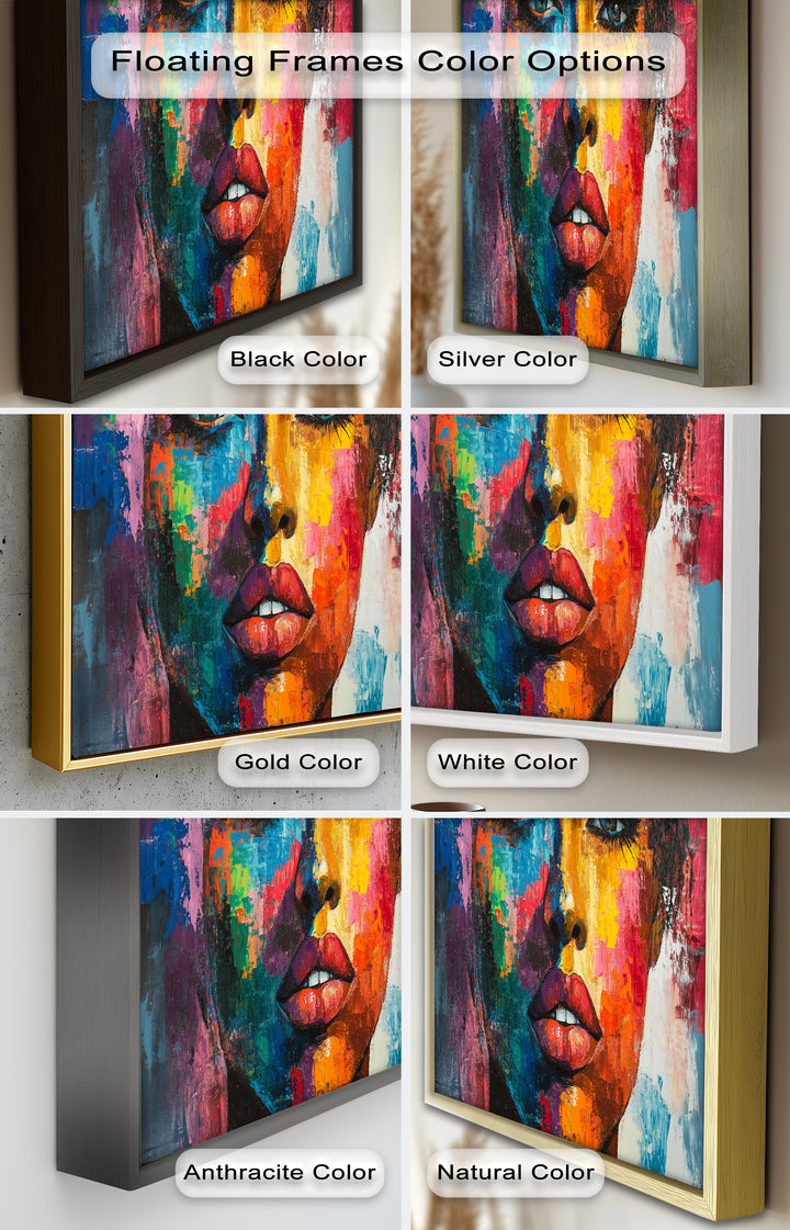 Color Reign – Vibrant Female Portrait Abstract Oil Painting