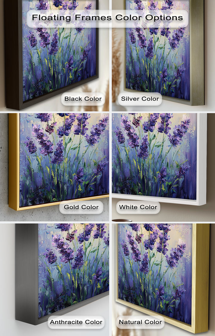 Impressionist Lavender Stalks - Flower Oil Painting