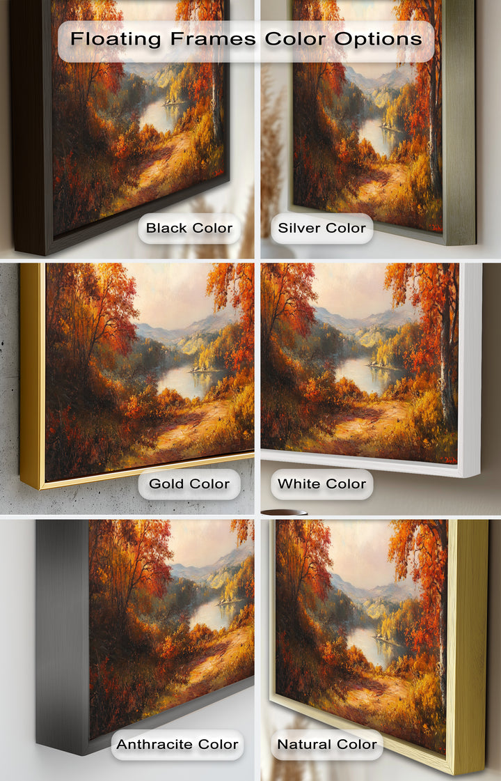 Golden Horizon – Ölgemälde mit herbstlichem Flussblick