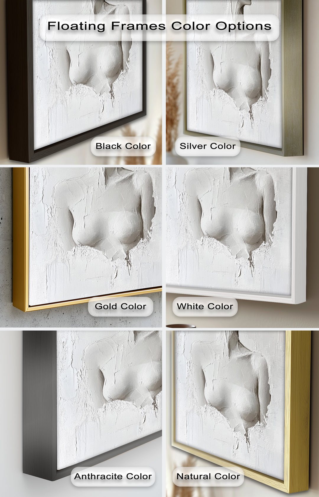 Silent Form – Minimalist White Abstract Female Oil Painting