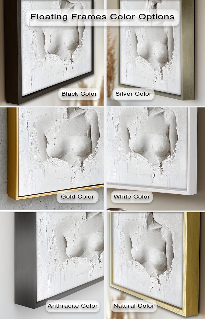 Silent Form – Minimalist White Abstract Female Oil Painting